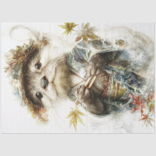 Decoupage grillige Otter Japanse kleding Tissuepapier