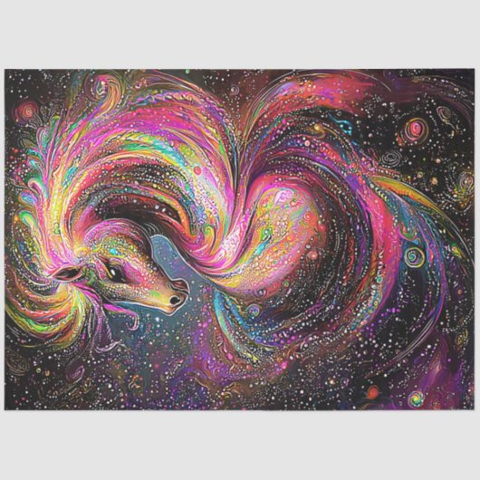 Decoupage grillige paard levendige Abstracte werve Tissuepapier (Voorkant)