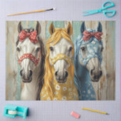 Decoupage grillige paarden matching bogen en teuge tissuepapier (Craft)