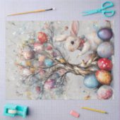 Decoupage grillige Pasen Bunny Egg Tree Tissuepapier (Craft)