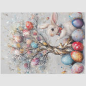 Decoupage grillige Pasen Bunny Egg Tree Tissuepapier (Voorkant)