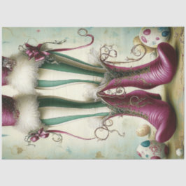 Decoupage grillige Pasen Gestreepte Kousen Eieren Tissuepapier