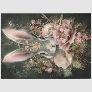 Decoupage grillige Pasen Konijn ingewikkelde bloem Tissuepapier