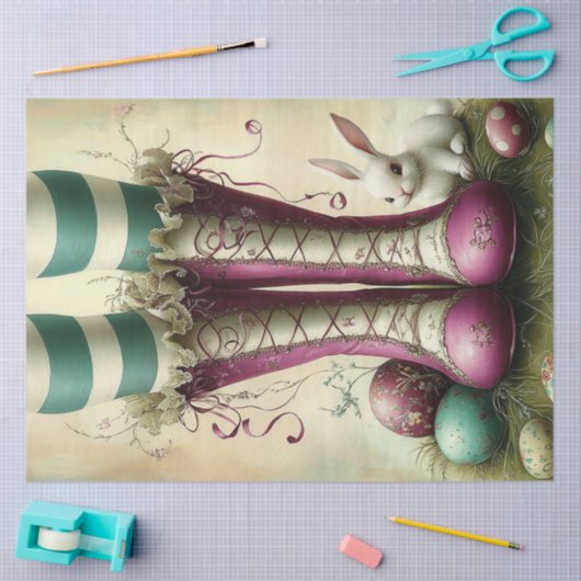 Decoupage grillige Pasen Magic Boots Eieren Tissuepapier (Craft)