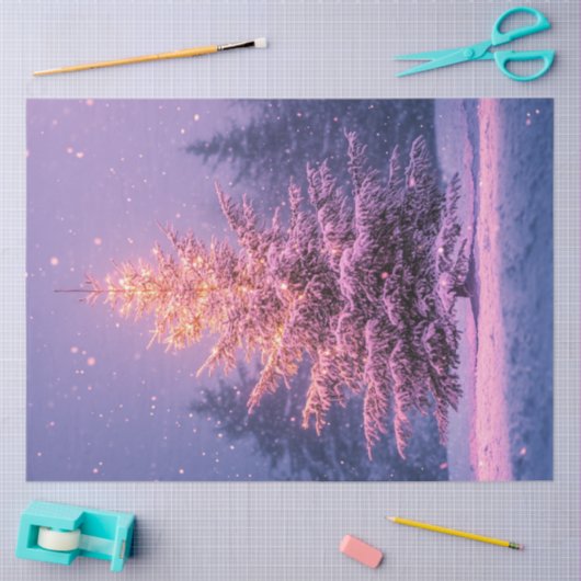 Decoupage grillige pastel roze kerstboom tissuepapier (Craft)