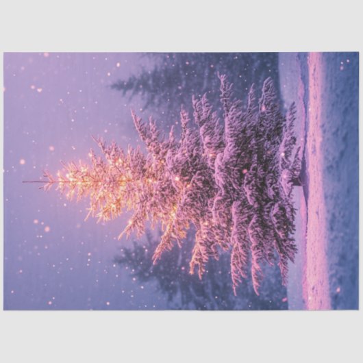 Decoupage grillige pastel roze kerstboom tissuepapier (Voorkant)