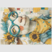 Decoupage grillige patchwork geit Zonnebloemen Tissuepapier (Voorkant)