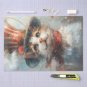 Decoupage grillige patriottische pootjes de kat tissuepapier (Craft)