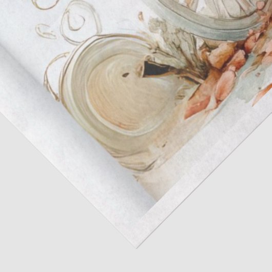 Decoupage grillige perzik vervoer tissuepapier (Detail)