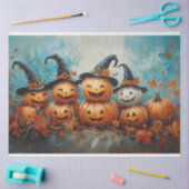 Decoupage grillige pompoen familie Herfst seizoen Tissuepapier (Craft)