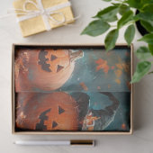 Decoupage grillige pompoen Jack-o-Lantern familie Tissuepapier (Geschenk)