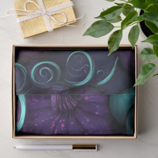 Decoupage grillige pompoenen Paarse Blauwgroen roo Tissuepapier (Geschenk)