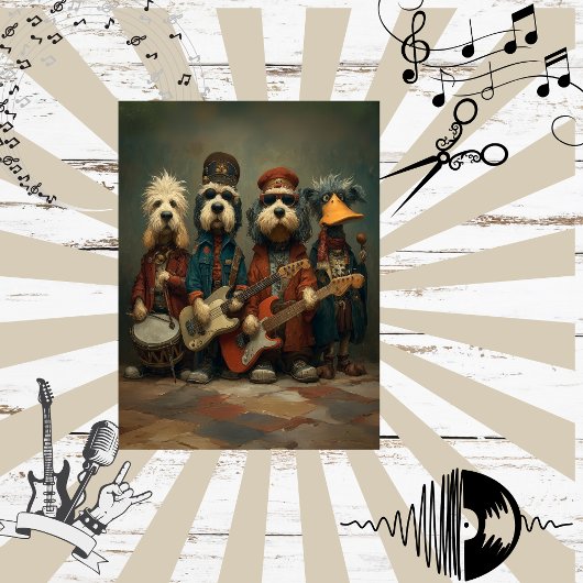 Decoupage grillige rockband Dogs Duck Tissuepapier