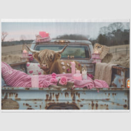 Decoupage grillige romantische setting Highland Ko Tissuepapier