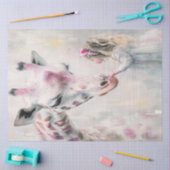 Decoupage grillige roze Giraffe Lil Girl Tissuepapier (Craft)