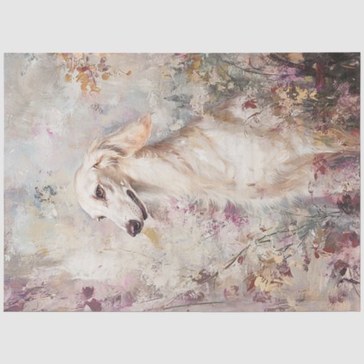 Decoupage grillige Saluki Dog Portrait Tissuepapier (Voorkant)