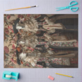 Decoupage grillige schapen gekleed in  tissuepapier (Craft)