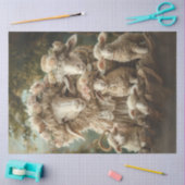 Decoupage grillige schapenfamilie op het Boerderij Tissuepapier (Craft)