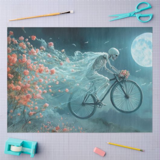 Decoupage grillige skelet bruiloft fietstocht tissuepapier (Craft)