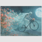 Decoupage grillige skelet bruiloft fietstocht tissuepapier (Voorkant)