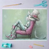 Decoupage grillige Sophisticated Feline in de loun Tissuepapier (Craft)