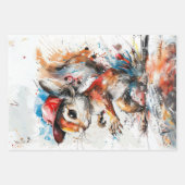 Decoupage grillige splash geschilderde konijn eekh inpakpapier vel (Voorkant 3)