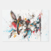 Decoupage grillige splash geschilderde konijn eekh inpakpapier vel (Voorkant 2)