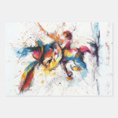 Decoupage grillige splash geschilderde konijn eekh inpakpapier vel (Voorkant)