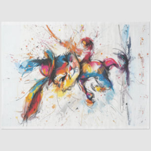 Decoupage grillige splash schilderij konijn tissuepapier