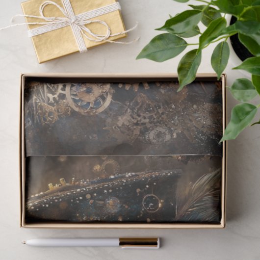 Decoupage grillige steampunk struisvogel top hoed tissuepapier (Geschenk)