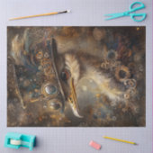 Decoupage grillige steampunk struisvogel top hoed tissuepapier (Craft)