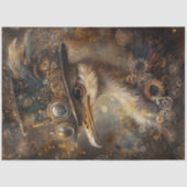 Decoupage grillige steampunk struisvogel top hoed tissuepapier (Voorkant)