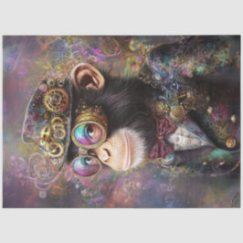 Decoupage grillige Steampunk Vibrant Monkey Tissuepapier