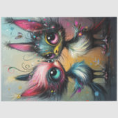 Decoupage grillige styling katten levendig gekleur tissuepapier (Voorkant)