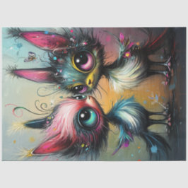 Decoupage grillige styling katten levendig gekleur tissuepapier