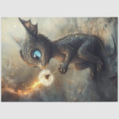 Decoupage grillige Tiny Dragon Creature Pandelion Tissuepapier (Voorkant)