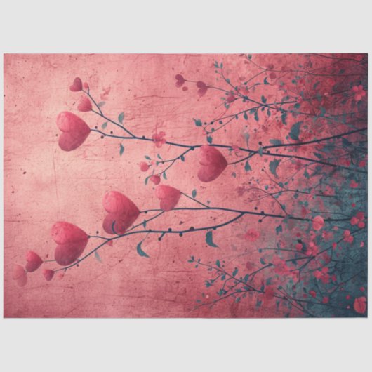 Decoupage grillige Valentijn romantische harten Tissuepapier (Voorkant)