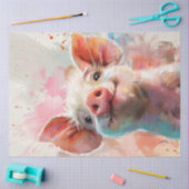 Decoupage grillige varken in een bloemenwonderland tissuepapier (Craft)