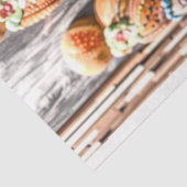 Decoupage grillige vrouw art deco tissuepapier (Detail)