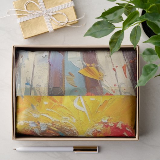 Decoupage grillige vrouw olieverfschilderij op toe tissuepapier (Geschenk)