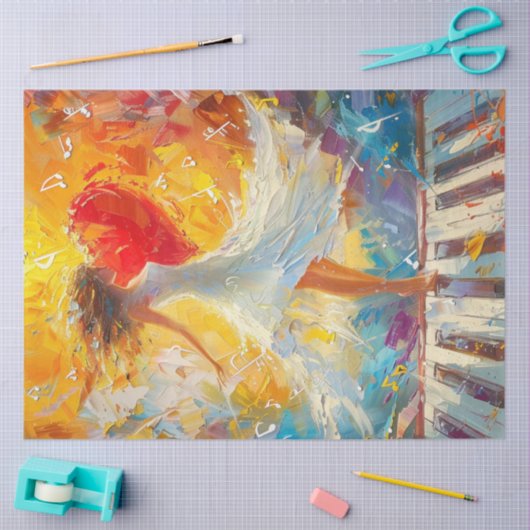 Decoupage grillige vrouw olieverfschilderij op toe tissuepapier (Craft)