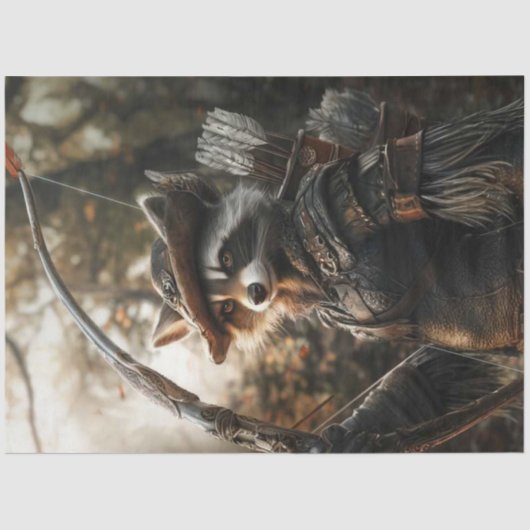 Decoupage grillige wasbeer Robyn Hood van het bos Tissuepapier (Voorkant)