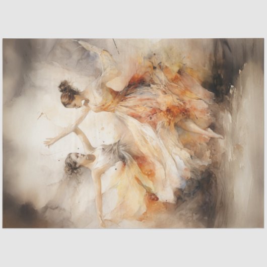 Decoupage grillige Waterverf balletdansers Tissuepapier (Voorkant)