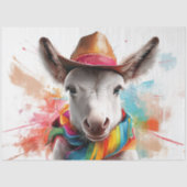 Decoupage grillige Westerne ezel levendige kleuren Tissuepapier (Voorkant)