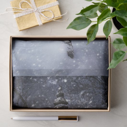 Decoupage grillige Winter Scene Street Lamp Tissuepapier (Geschenk)