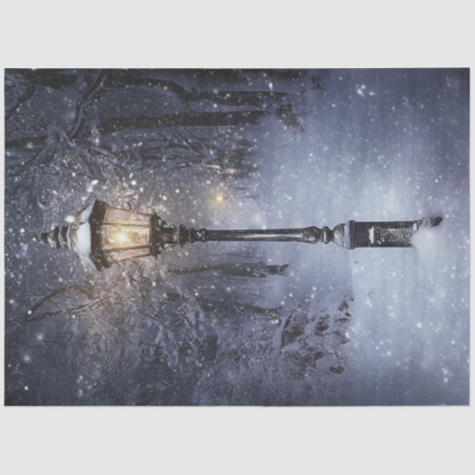 Decoupage grillige Winter Scene Street Lamp Tissuepapier (Voorkant)
