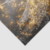 Decoupage grillige witte eenhoorn gouden patronen tissuepapier (Detail)