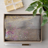 Decoupage grillige witte paard veld van bloemen tissuepapier (Geschenk)