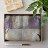 Decoupage grillige witte paard versierd & meisje tissuepapier (Geschenk)