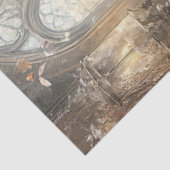 Decoupage grillige witte schuur uil boeken artwork tissuepapier (Detail)